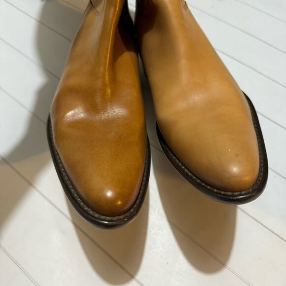 Alto Gradimento Tan Brown Leather Western Boho Knee High Boots Size 9.5 - Picture 3 of 8